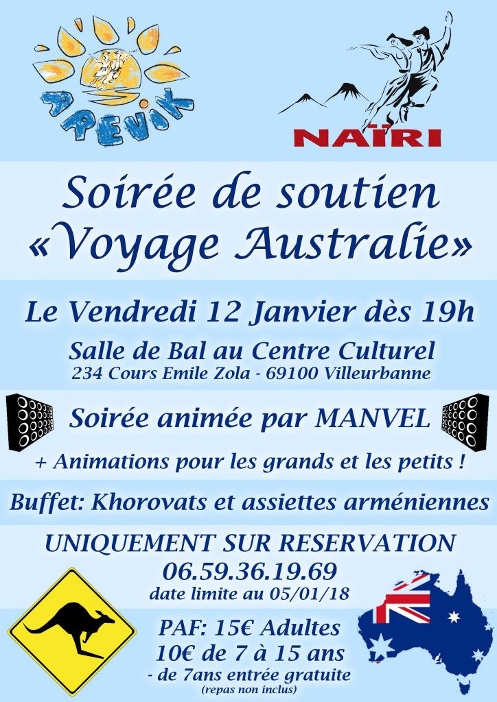 Soirée de soutien Naïri Australie @ Salle de Bal au Centre Culturel de Villeurbanne | Villeurbanne | Auvergne-Rhône-Alpes | France